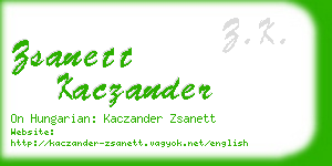 zsanett kaczander business card